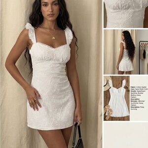 Princess Polly White Eyelet Sweetheart Beacall Mini Dress